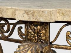 Maitland Smith Maitland Smith Console Table Gilt Metal Tesselated Marble Philippines 1980s - 4725878