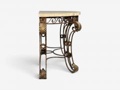 Maitland Smith Maitland Smith Console Table Gilt Metal Tesselated Marble Philippines 1980s - 4725879