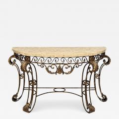 Maitland Smith Maitland Smith Console Table Gilt Metal Tesselated Marble Philippines 1980s - 4727660