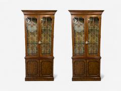 Maitland Smith Maitland Smith Flame Mahogany Chinese Chippendale Style Bookcases 1970s - 4149430