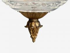 Maitland Smith Maitland Smith Gilt Metal Glass Greek Key Motif Pendant Light 21st C  - 4212546