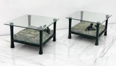 Maitland Smith Maitland Smith Marble and Bronze Sculptural Side Accent Tables a Pair - 3176128