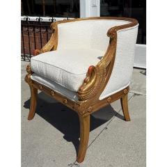 Maitland Smith Maitland Smith Swan Arm Giltwood Occasional Chair - 4324652
