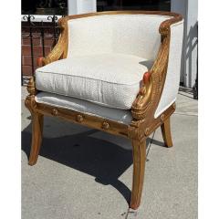 Maitland Smith Maitland Smith Swan Arm Giltwood Occasional Chair - 4324656