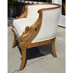 Maitland Smith Maitland Smith Swan Arm Giltwood Occasional Chair - 4324657