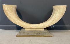 Maitland Smith Maitland Smith Tessellated Fossil Stone and Brass Coffee Table Mid Century - 2618191