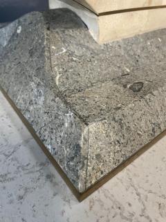 Maitland Smith Maitland Smith Tessellated Fossil Stone and Brass Coffee Table Mid Century - 2618197