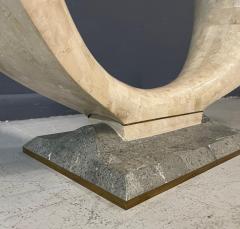 Maitland Smith Maitland Smith Tessellated Fossil Stone and Brass Coffee Table Mid Century - 2618199
