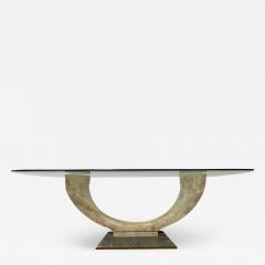 Maitland Smith Maitland Smith Tessellated Fossil Stone and Brass Coffee Table Mid Century - 2625641