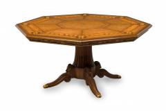 Maitland Smith Maitland Smith Wooden Octagonal Embossed Leather Topped Game Table - 4273850