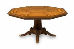 Maitland Smith Maitland Smith Wooden Octagonal Embossed Leather Topped Game Table - 4273851