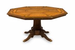 Maitland Smith Maitland Smith Wooden Octagonal Embossed Leather Topped Game Table - 4273852