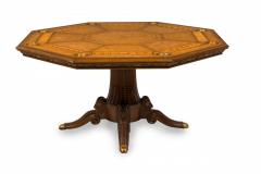 Maitland Smith Maitland Smith Wooden Octagonal Embossed Leather Topped Game Table - 4273853
