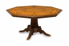 Maitland Smith Maitland Smith Wooden Octagonal Embossed Leather Topped Game Table - 4273854