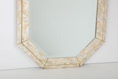 Maitland Smith Maitland Smith octagonal tessellated stone and inlaid brass mirror - 1014162