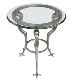 Maitland Smith Matching Pair of Hollywood Regency Glass Steel End Tables by Maitland Smith - 2527841