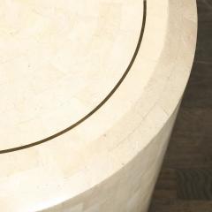 Maitland Smith Mid Century Drum Form Brass Inlay Tessellated Stone Side Table by Maitland Smith - 4489682