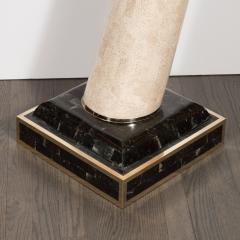Maitland Smith Mid Century Modern Tessellated Stone Tusk with Brass Detailing by Maitland Smith - 1648486