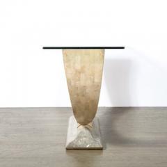 Maitland Smith Mid Century Tessellated Stone Console Table W Brass Inlays by Maitland Smith - 4490077