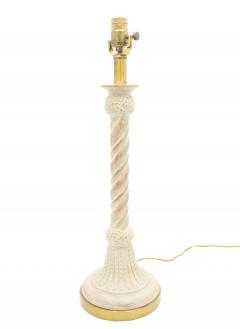 Maitland Smith Pair of Maitland Smith Bleached Wood Spiral Table Lamps - 4668379