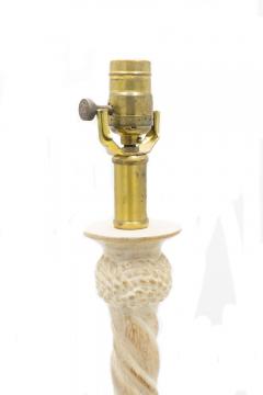 Maitland Smith Pair of Maitland Smith Bleached Wood Spiral Table Lamps - 4668380
