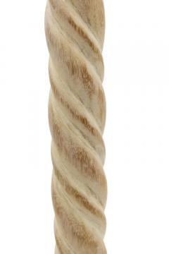 Maitland Smith Pair of Maitland Smith Bleached Wood Spiral Table Lamps - 4668381