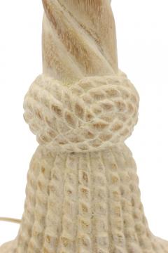 Maitland Smith Pair of Maitland Smith Bleached Wood Spiral Table Lamps - 4668383
