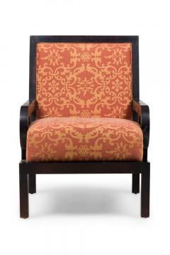 Maitland Smith Pair of Maitland Smith English Dark Walnut Oversized Upholstered Club Armchairs - 4273862