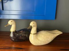 Maitland Smith Pair of Maitland Smith Tessellated Duck Sculptures Bookends - 3982675