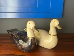 Maitland Smith Pair of Maitland Smith Tessellated Duck Sculptures Bookends - 3982676