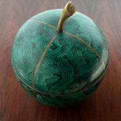 Maitland Smith Rare Vintage Maitland Smith Faux Malachite Treasure Box in the Form of an Apple - 3511332