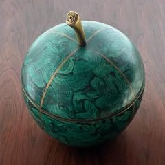 Maitland Smith Rare Vintage Maitland Smith Faux Malachite Treasure Box in the Form of an Apple - 3511338