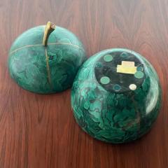 Maitland Smith Rare Vintage Maitland Smith Faux Malachite Treasure Box in the Form of an Apple - 3511341