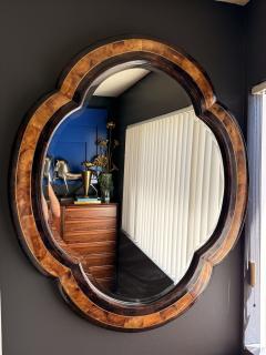 Maitland Smith Scalloped Tessellated Penshell Wall Mirror with Brass Trim 1980s - 4699661