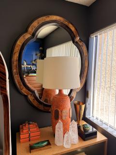 Maitland Smith Scalloped Tessellated Penshell Wall Mirror with Brass Trim 1980s - 4699662