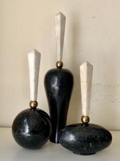 Maitland Smith Set of Three Tessellated Stone Decorative Bottles - 1063735