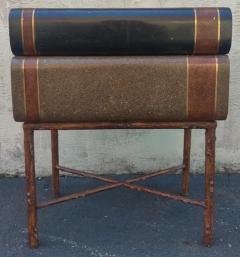 Maitland Smith Signed Maitland Smith Marble Faux Bois Stacked Books Trunk or End Table 1980s - 3208648