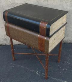 Maitland Smith Signed Maitland Smith Marble Faux Bois Stacked Books Trunk or End Table 1980s - 3208660