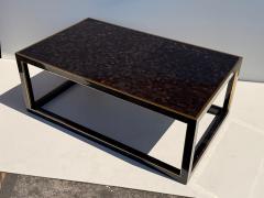 Maitland Smith Tessellated Horn Coffee Table with Brass Trim Vintage Style 1990s - 4761521