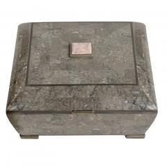 Maitland Smith Tessellated Stone Brass Jewelry Dresser Box 1980 - 4396805