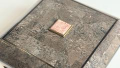 Maitland Smith Tessellated Stone Brass Jewelry Dresser Box 1980 - 4396807