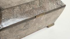 Maitland Smith Tessellated Stone Brass Jewelry Dresser Box 1980 - 4396809