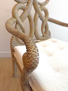Maitland Smith Vintage Hand carved Wood Arm Chairs - 4688129