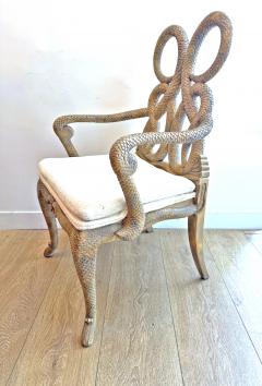 Maitland Smith Vintage Hand carved Wood Arm Chairs - 4688153