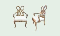 Maitland Smith Vintage Hand carved Wood Arm Chairs - 4698026