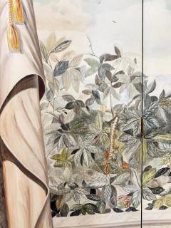 Maitland Smith Vintage Hand painted Trompe Loile Folding Screen Maitland Smith Style - 4228304