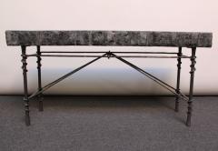 Maitland Smith Vintage Maitland Smith Bronze and Black Tessellated Stone Console Table - 2473465