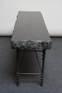 Maitland Smith Vintage Maitland Smith Bronze and Black Tessellated Stone Console Table - 2473467