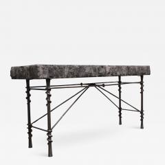 Maitland Smith Vintage Maitland Smith Bronze and Black Tessellated Stone Console Table - 2475050