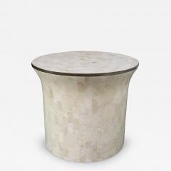 Maitland Smith Vintage Maitland Smith Drum Accent Table in Tessellated Stone with Brass Inlay - 3935608